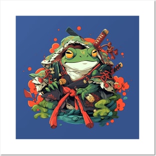 samurai frog Posters and Art